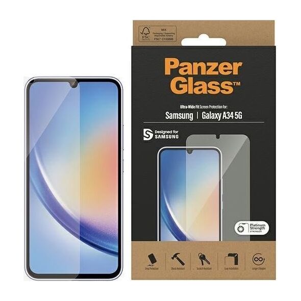 PanzerGlass Szkło hartowane PanzerGlass Ultra-Wide Fit do Samsung Galaxy A34 5G