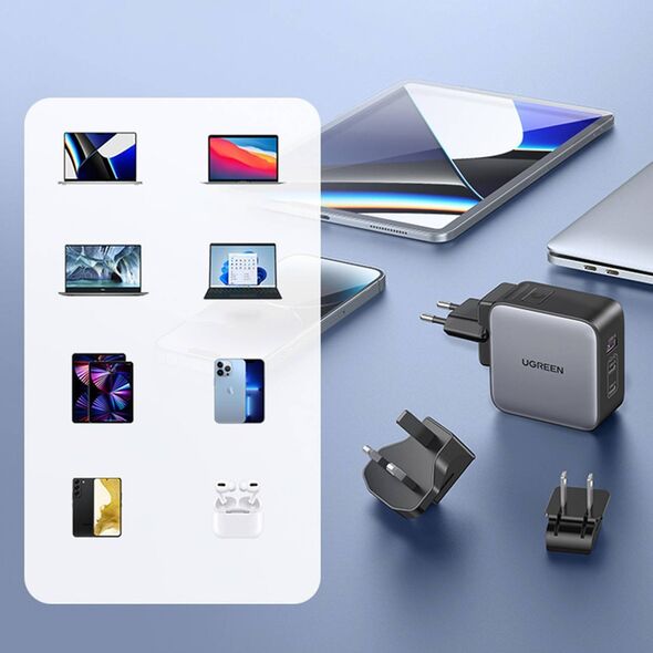 Ładowarka Ugreen Ładowarka sieciowa Ugreen Nexode, 2x USB-C + USB, 65W