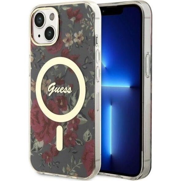 Guess Guess Flower MagSafe - Etui iPhone 14 (Zielony)