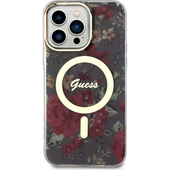 Guess Guess Flower MagSafe - Etui iPhone 14 Pro Max (Zielony)