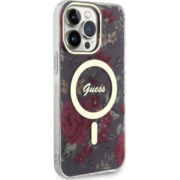 Guess Guess Flower MagSafe - Etui iPhone 14 Pro Max (Zielony)