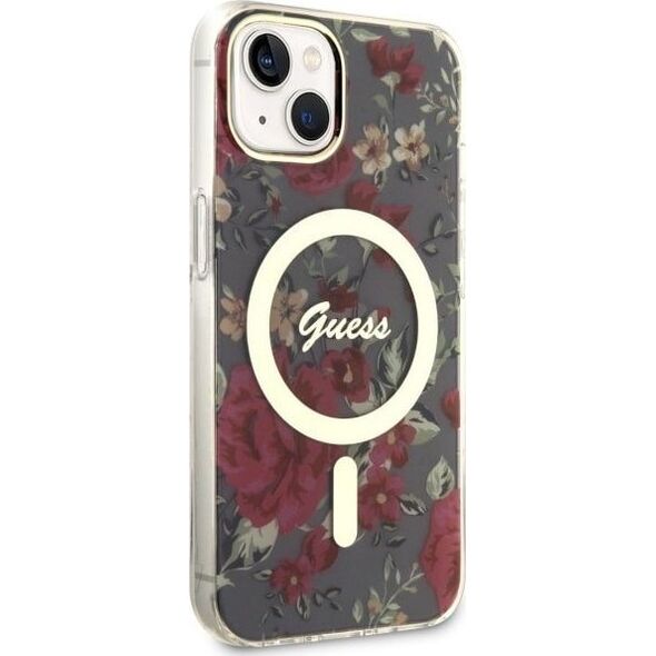 Guess Guess Flower MagSafe - Etui iPhone 14 Plus (Zielony)