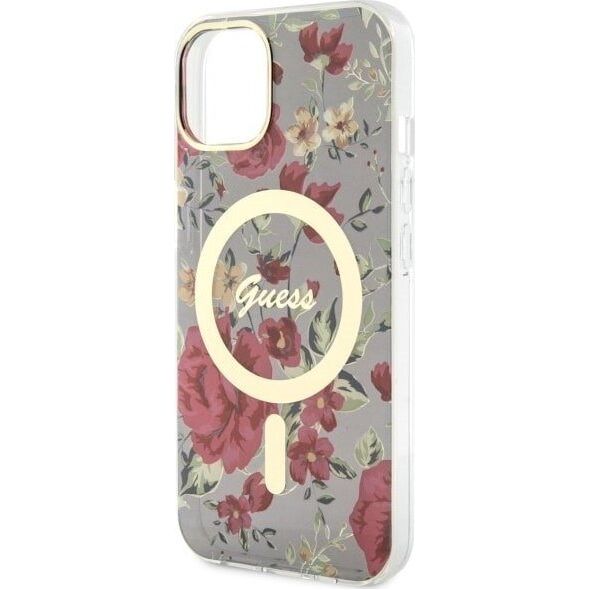 Guess Guess Flower MagSafe - Etui iPhone 14 Plus (Zielony)