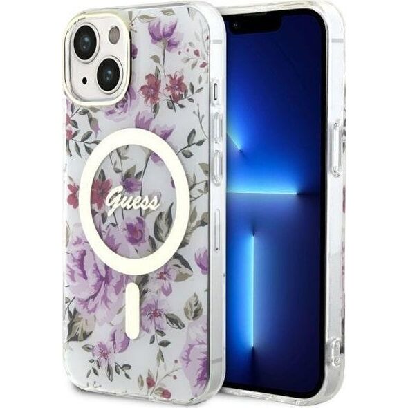 Guess Guess Flower MagSafe - Etui iPhone 14 Plus (Przezroczysty)