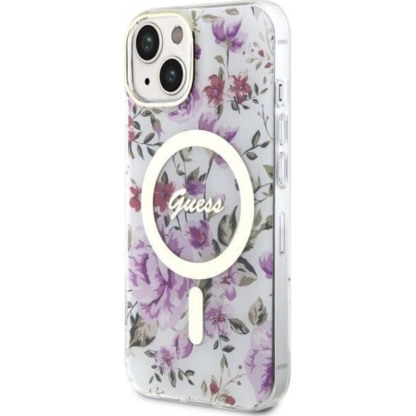 Guess Guess Flower MagSafe - Etui iPhone 14 Plus (Przezroczysty)