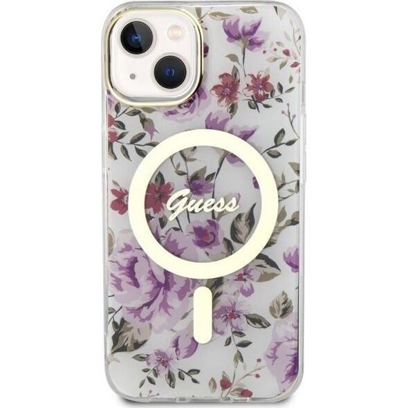 Guess Guess Flower MagSafe - Etui iPhone 14 Plus (Przezroczysty)