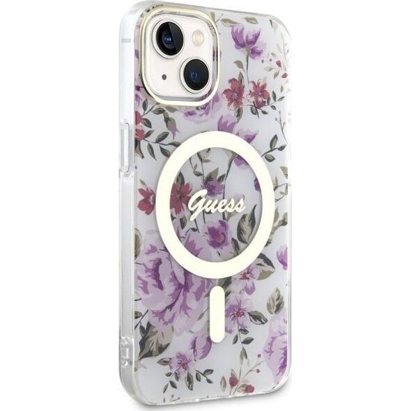 Guess Guess Flower MagSafe - Etui iPhone 14 Plus (Przezroczysty)