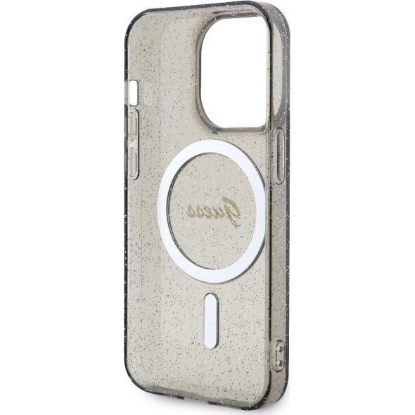 Guess Guess Glitter Gold MagSafe - Etui iPhone 14 Pro Max (Czarny)