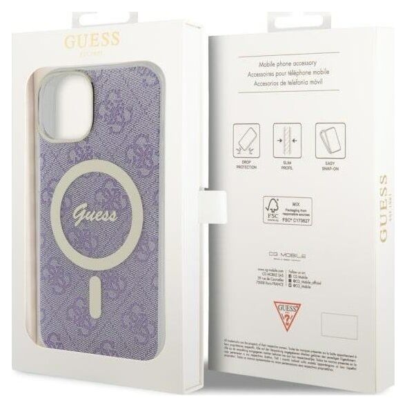 Guess Guess 4G MagSafe - Etui iPhone 14 Plus (Purpurowy)