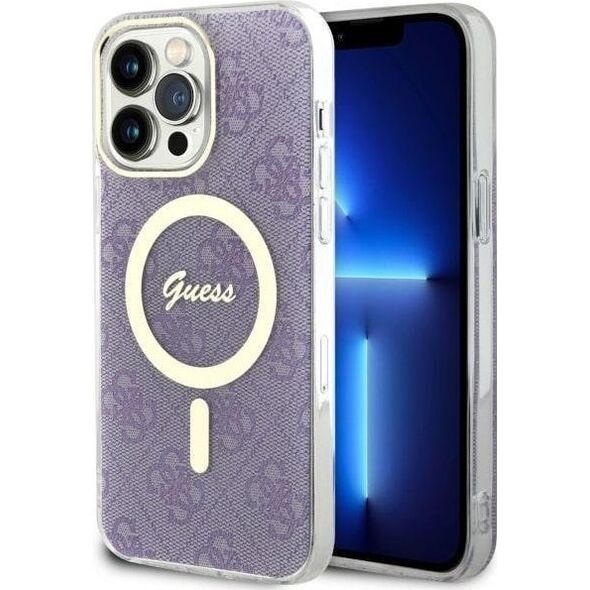 Guess Guess 4G MagSafe - Etui iPhone 14 Pro Max (Purpurowy)