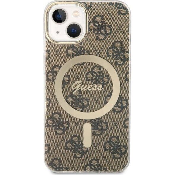 Guess Guess 4G MagSafe - Etui iPhone 14 Plus (Brązowy)