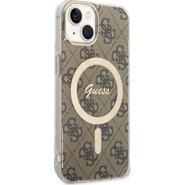 Guess Guess 4G MagSafe - Etui iPhone 14 Plus (Brązowy)