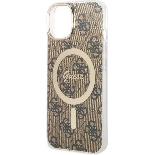 Guess Guess 4G MagSafe - Etui iPhone 14 Plus (Brązowy)