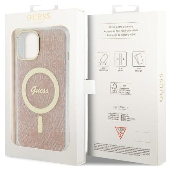 Guess Guess 4G MagSafe - Etui iPhone 14 Plus (Różowy)