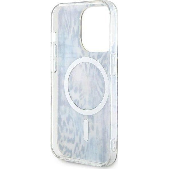 Guess Guess Leopard MagSafe - Etui iPhone 14 Pro Max (Niebieski)