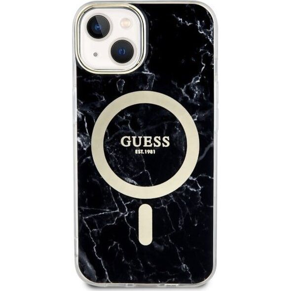 Guess Guess Marble MagSafe - Etui iPhone 14 (Czarny)