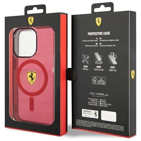 Ferrari Ferrari Translucent MagSafe - Etui iPhone 14 Pro (Czerwony)