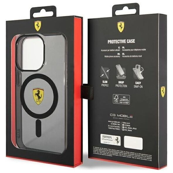 Ferrari Ferrari Translucent MagSafe - Etui iPhone 14 Pro Max (Czarny)