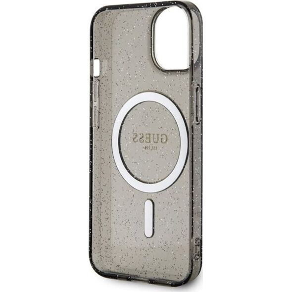 Guess Guess Glitter Gold MagSafe - Etui iPhone 14 Plus (Czarny)