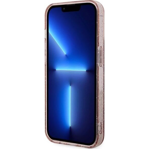 Guess Guess Glitter Gold MagSafe - Etui iPhone 14 Plus (Różowy)