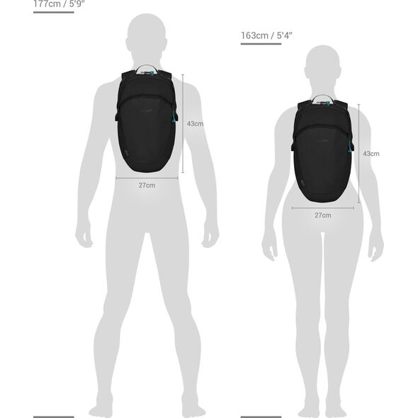 Pacsafe Plecak miejski antykradzieżowy 18l Pacsafe ECO - czarny, z econylu