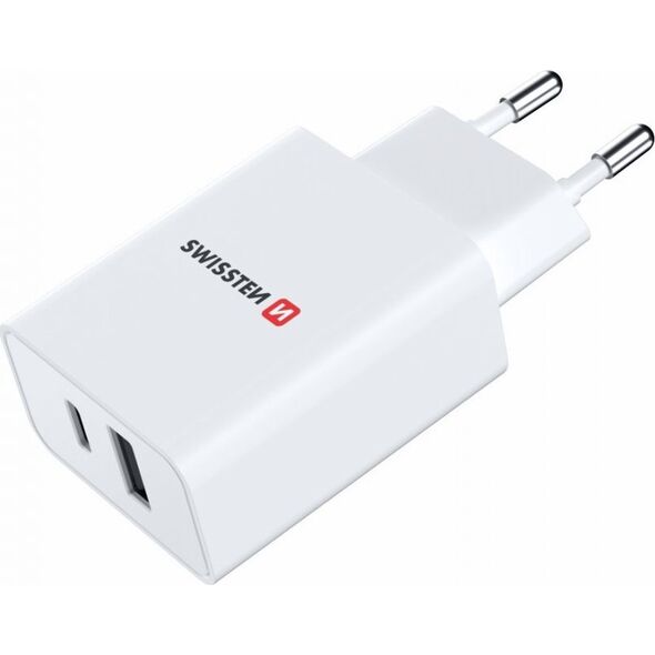 Ładowarka Swissten Swissten Travel 1x USB-C, 1x USB-A 30W