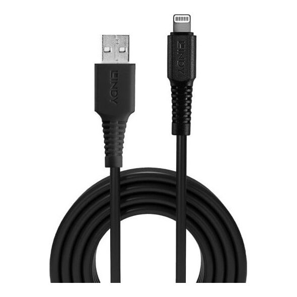 Kabel USB Lindy USB-A - Lightning 1 m Czarny (31320)