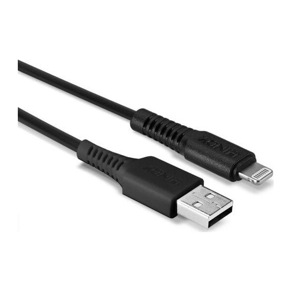 Kabel USB Lindy USB-A - Lightning 1 m Czarny (31320)
