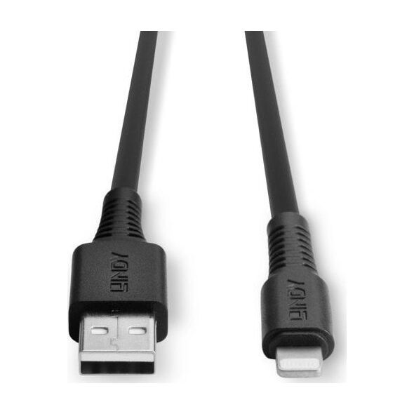 Kabel USB Lindy USB-A - Lightning 1 m Czarny (31320)