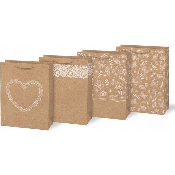 MFP paper torebka na prezent L KRAFT  mix 1 260x340x140 5251404