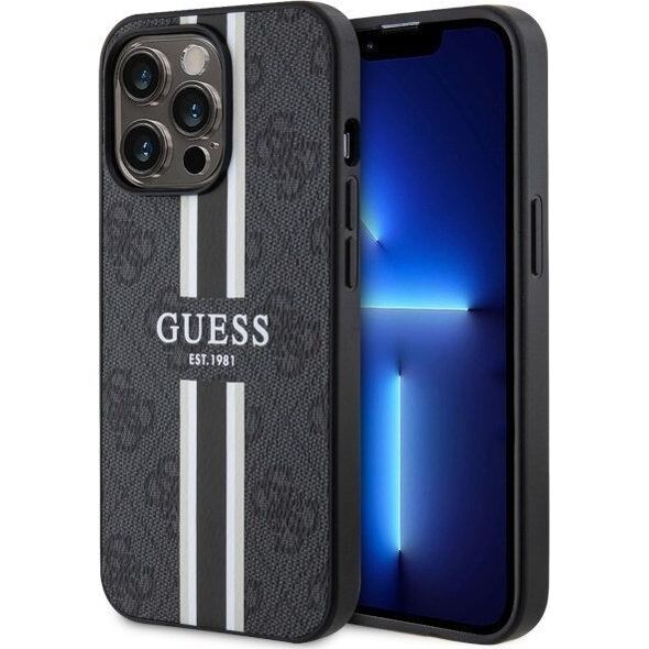 Guess Etui Guess GUHMP13XP4RPSK Apple iPhone 13 Pro Max czarny/black hardcase 4G Printed Stripes MagSafe