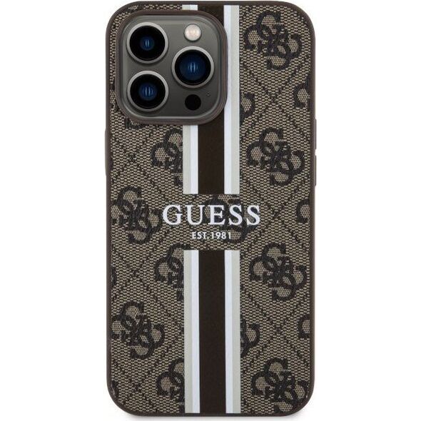Guess Etui Guess GUHMP13LP4RPSW Apple iPhone 13/13 Pro brązowy/brown hardcase 4G Printed Stripes MagSafe