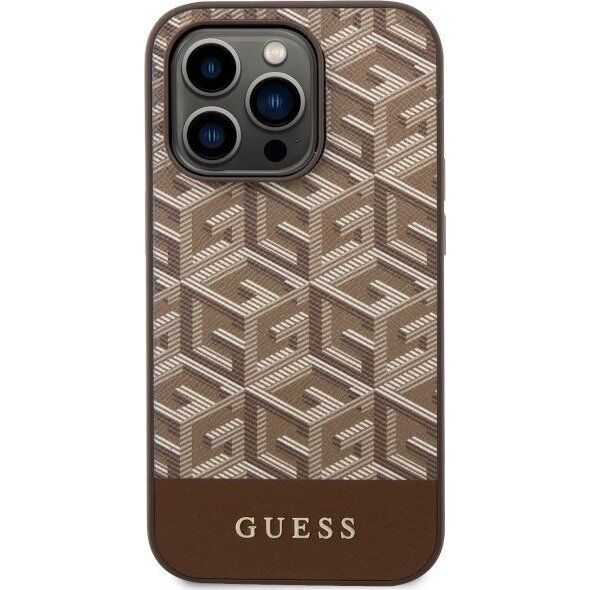 Guess Etui Guess GUHMP14LHGCFSEW Apple iPhone 14 Pro brązowy/brown hard case GCube Stripes MagSafe