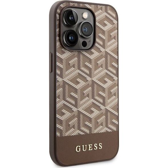 Guess Etui Guess GUHMP14LHGCFSEW Apple iPhone 14 Pro brązowy/brown hard case GCube Stripes MagSafe