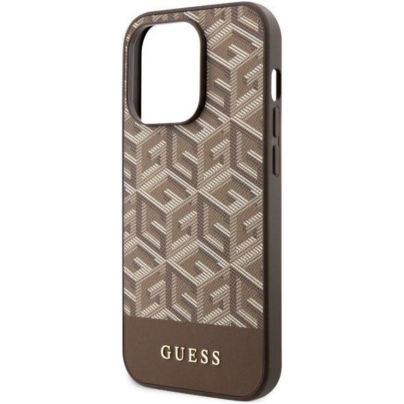 Guess Etui Guess GUHMP14LHGCFSEW Apple iPhone 14 Pro brązowy/brown hard case GCube Stripes MagSafe