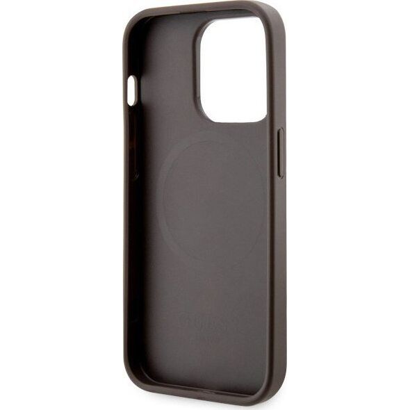 Guess Etui Guess GUHMP14LHGCFSEW Apple iPhone 14 Pro brązowy/brown hard case GCube Stripes MagSafe