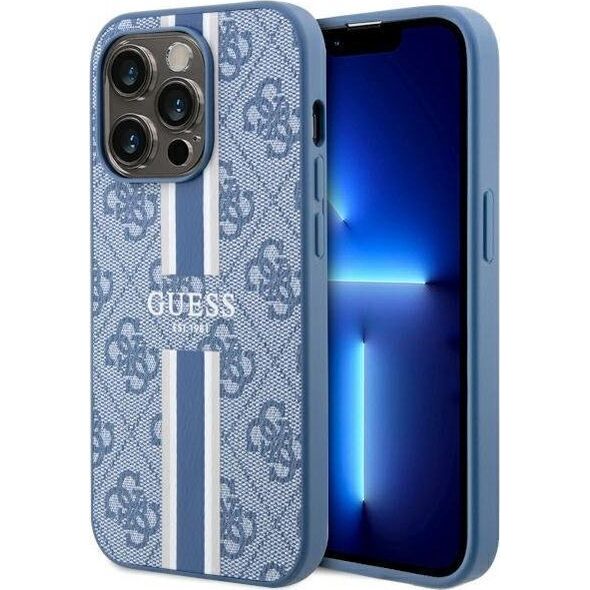 Guess Etui Guess GUHMP14LP4RPSB Apple iPhone 14 Pro niebieski/blue hardcase 4G Printed Stripes MagSafe
