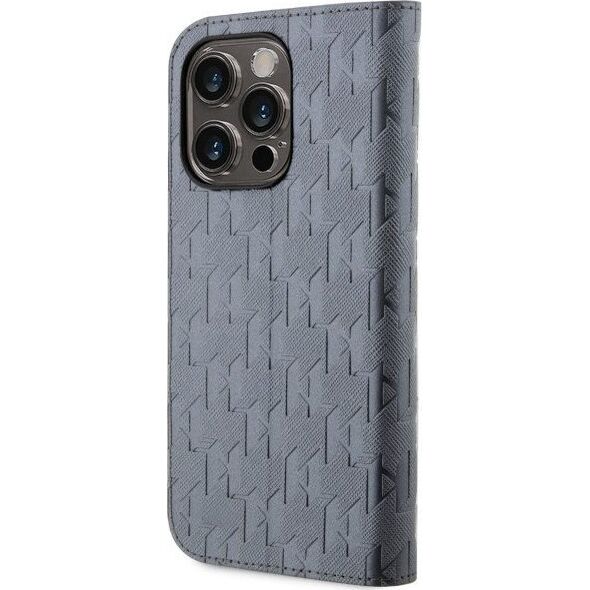 Karl Lagerfeld Etui Karl Lagerfeld KLBKP14LSAKLHPG Apple iPhone 14 Pro bookcase srebrny/silver Saffiano Monogram