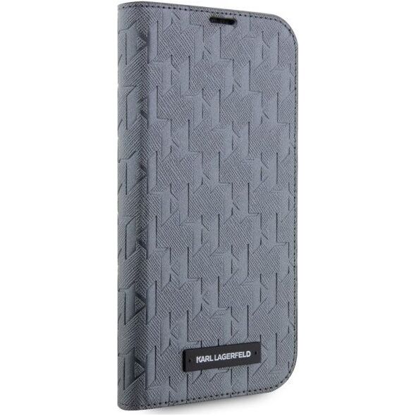 Karl Lagerfeld Etui Karl Lagerfeld KLBKP14LSAKLHPG Apple iPhone 14 Pro bookcase srebrny/silver Saffiano Monogram