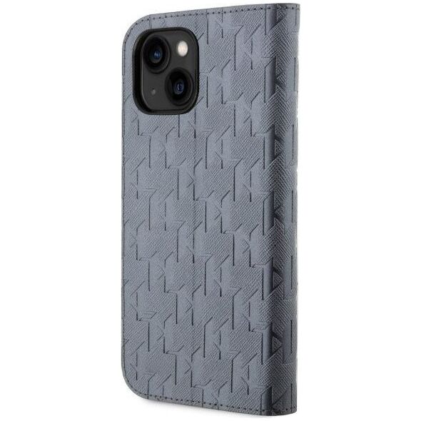 Karl Lagerfeld Etui Karl Lagerfeld KLBKP14SSAKLHPG Apple iPhone 14 bookcase srebrny/silver Saffiano Monogram