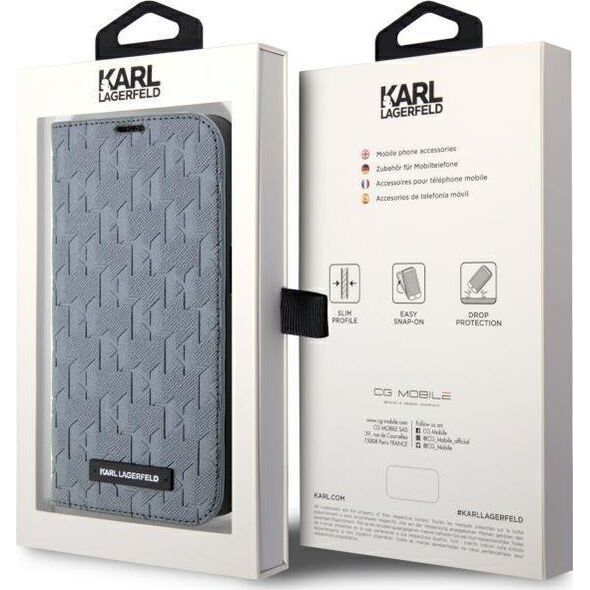 Karl Lagerfeld Etui Karl Lagerfeld KLBKP14SSAKLHPG Apple iPhone 14 bookcase srebrny/silver Saffiano Monogram