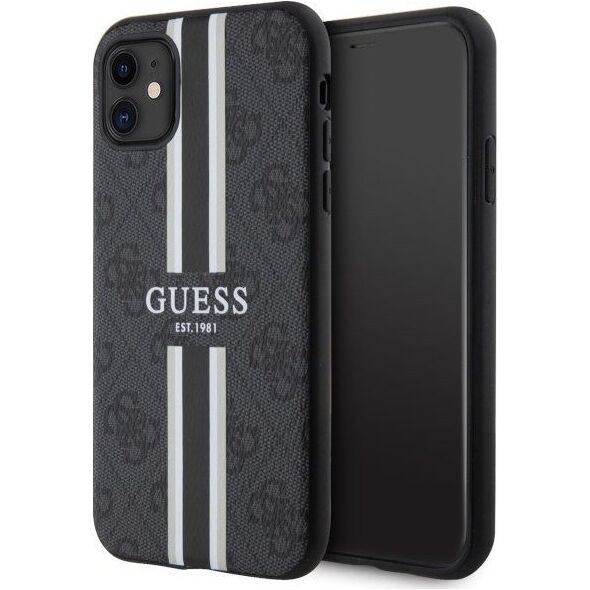 Guess Etui Guess GUHMN61P4RPSK Apple iPhone 11/XR czarny/black hardcase 4G Printed Stripes MagSafe