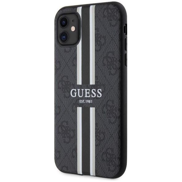 Guess Etui Guess GUHMN61P4RPSK Apple iPhone 11/XR czarny/black hardcase 4G Printed Stripes MagSafe