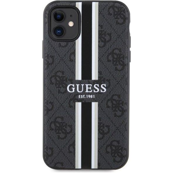 Guess Etui Guess GUHMN61P4RPSK Apple iPhone 11/XR czarny/black hardcase 4G Printed Stripes MagSafe