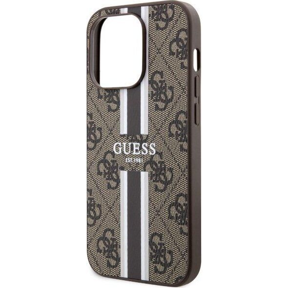 Guess Etui Guess GUHMP14LP4RPSW Apple iPhone 14 Pro brązowy/brown hardcase 4G Printed Stripes MagSafe