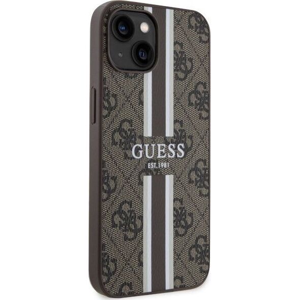 Guess Etui Guess GUHMP14MP4RPSW Apple iPhone 14 Plus brązowy/brown hardcase 4G Printed Stripes MagSafe