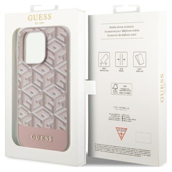 Guess Etui Guess GUHMP14XHGCFSEP Apple iPhone 14 Pro Max różowy/pink hard case GCube Stripes MagSafe