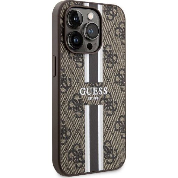 Guess Etui Guess GUHMP14XP4RPSW Apple iPhone 14 Pro Max brązowy/brown hardcase 4G Printed Stripes MagSafe