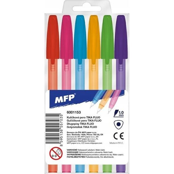MFP paper długopis Tika 107 Fluo - zestaw 6 kolorów 6001153