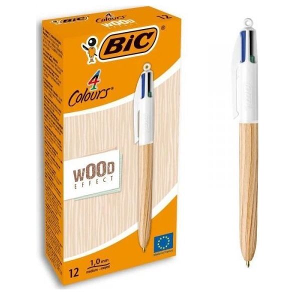Bic Pióro Bic Wood Effect 0,32 mm Wielokolorowy (12 Sztuk)